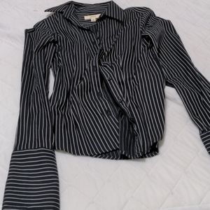 Black with white strip blouse